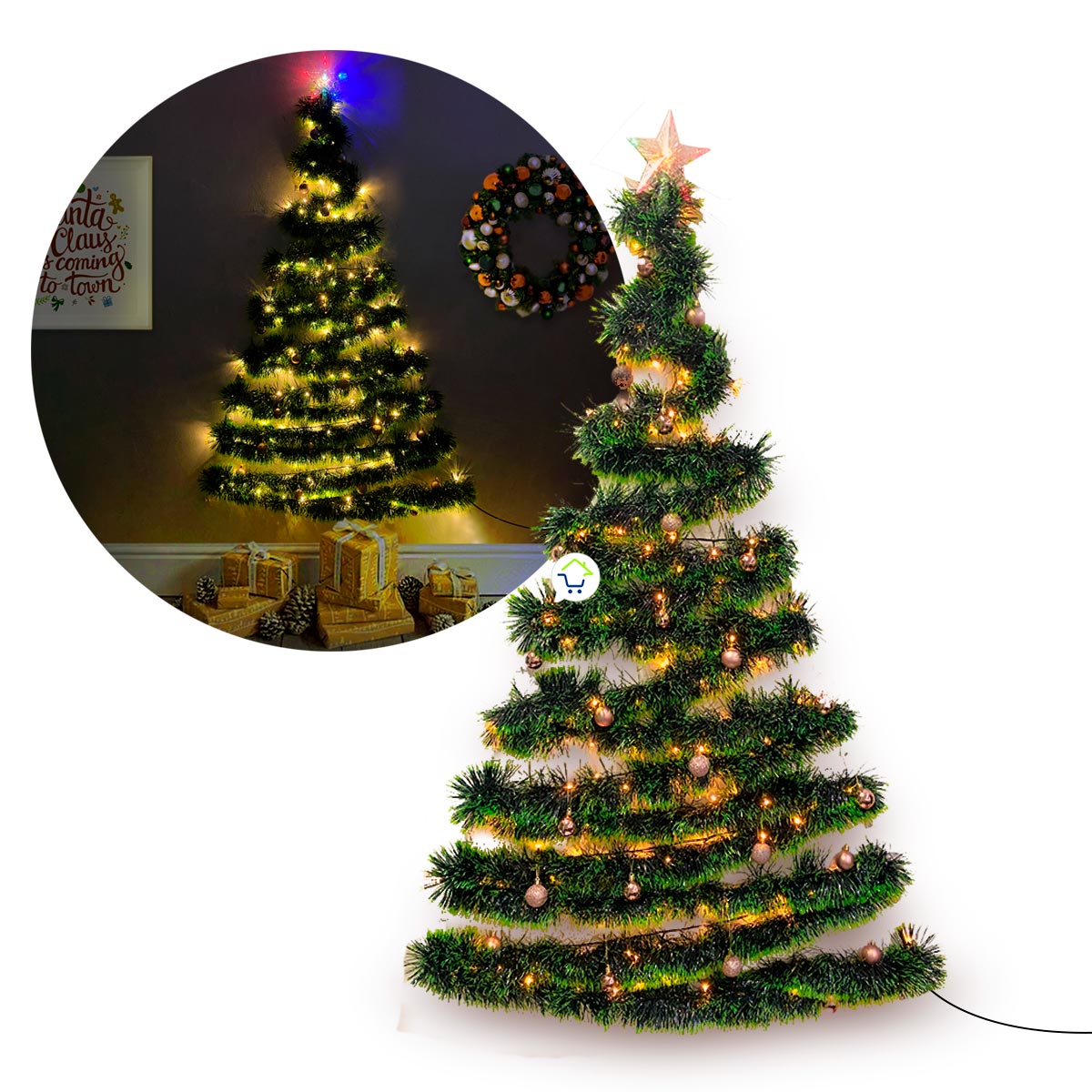 Árbol navidad de Pared + Luces